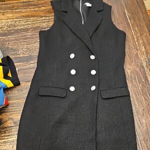 Jason Wu Black Textured Vest Dress Small